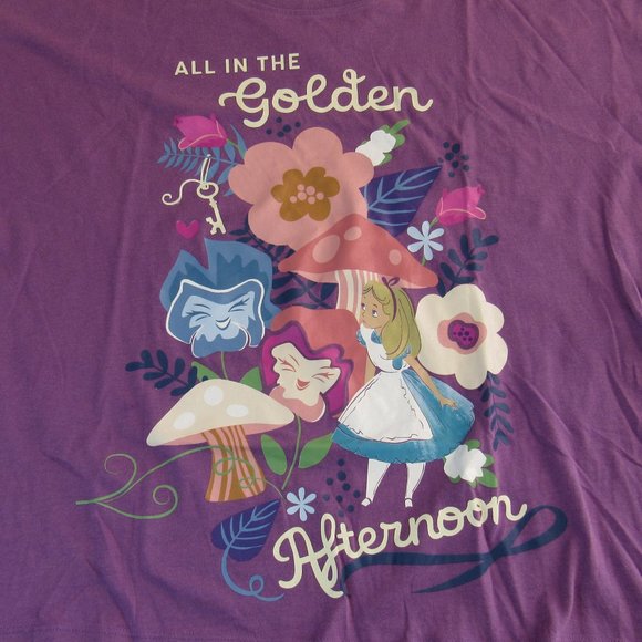 Disney Alice in Wonderland "In The Golden Afternoon" Graphic T-Shirt Juniors XL - Picture 5 of 7